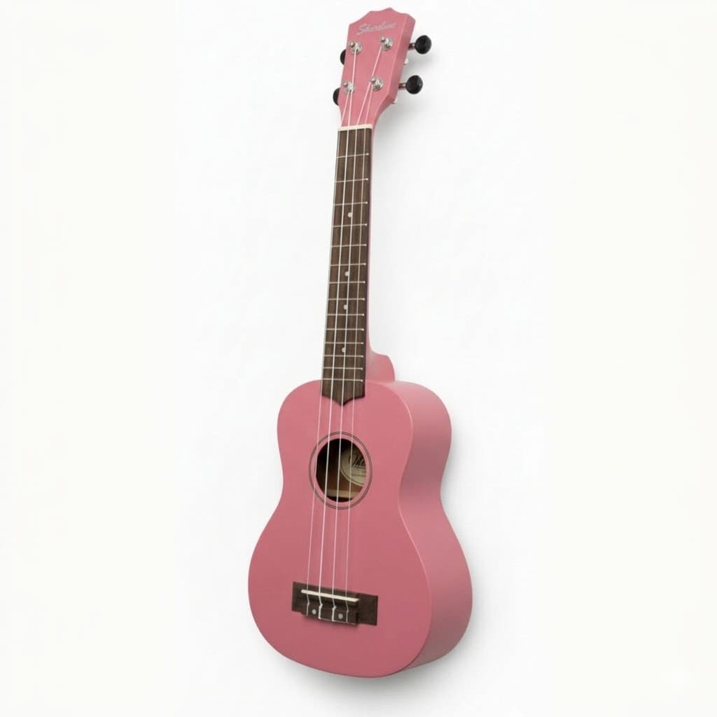 Ukelele Soprano 21 Pulgadas Madera Con Estuche De Regalo 54 color ROSADO