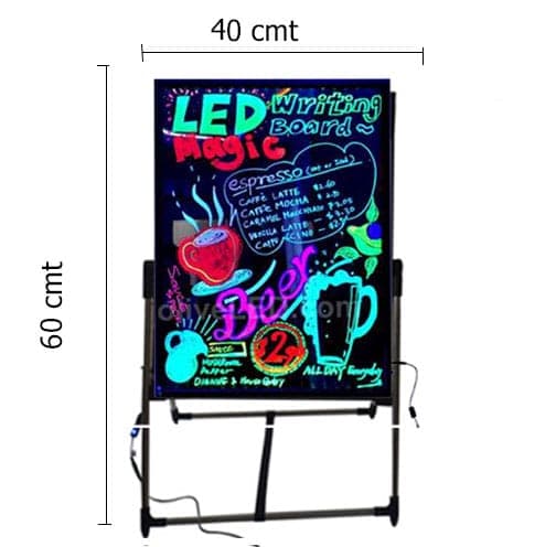 Cartel Pizarra Led Luminoso Con Tripode Control 60x40 Unicas