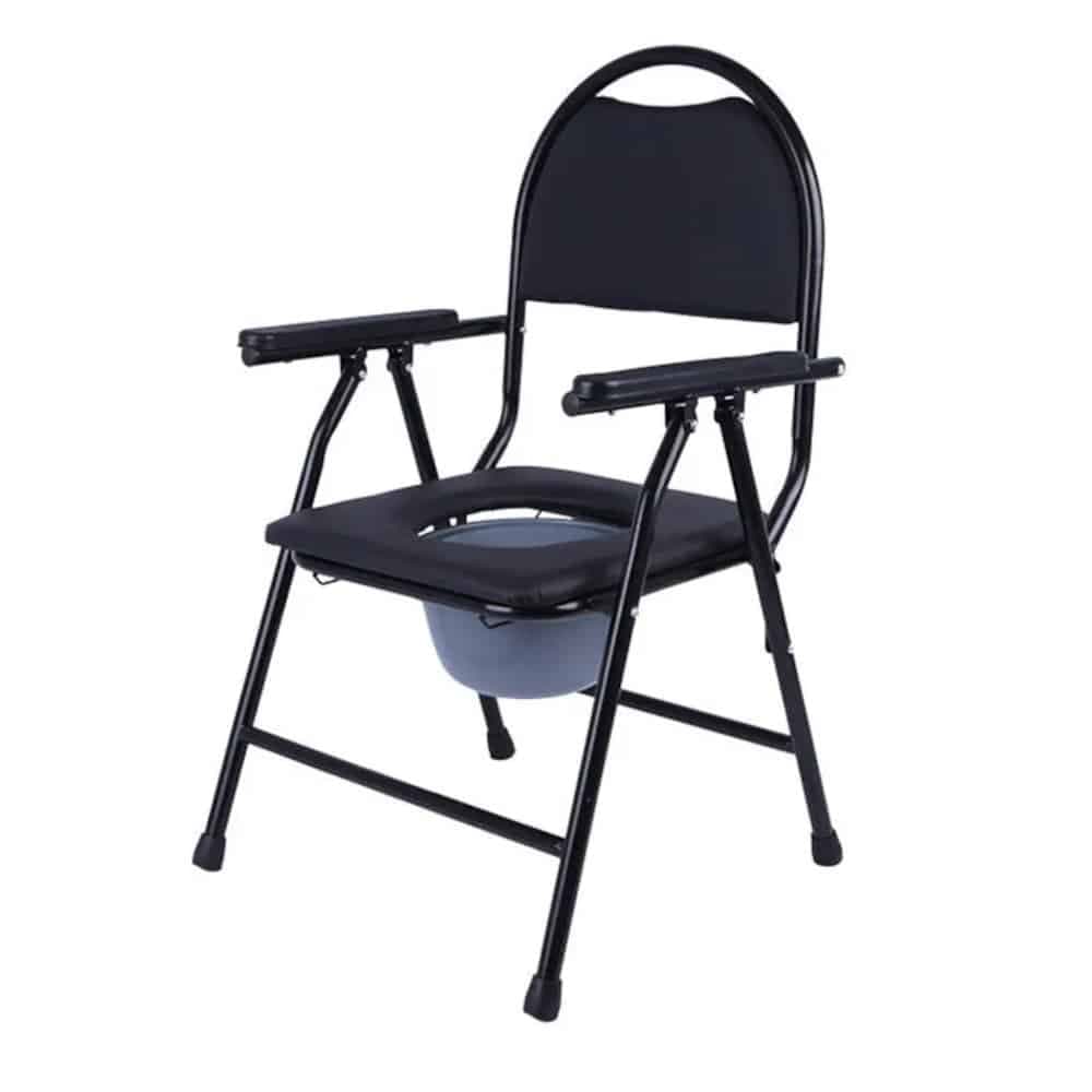 Silla Plegable Con Inodoro Para Adultos Resistente Negra